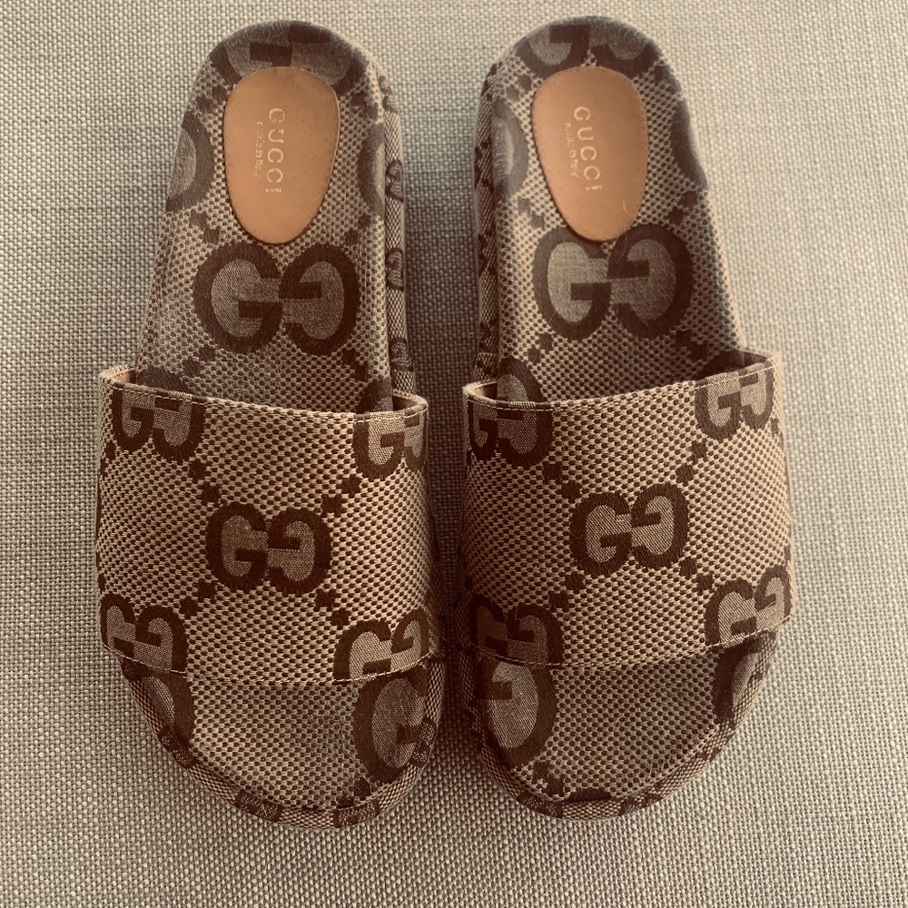 GUCCI ANGELINA FABRIC LOGO GG SLIDES